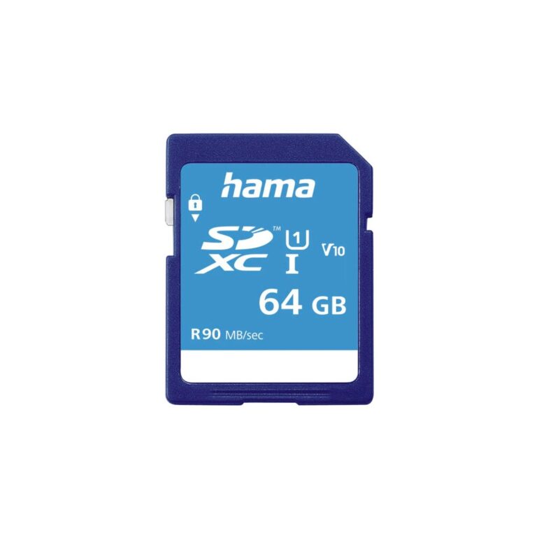 Hama 00124136 SDXC Memory Card 64 GB UHS-I Class 10 U1 V10 90 MB/s Read Speed Blue