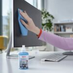 Hama 00181405 TV and Scanner Cleaning Kit with Microfibre Cloth 200 ml Blue Anti-static
