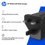 HP 100W GaN Wall Charger USB Type-C Power Adapter for Business Laptops and Tablets
