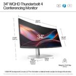 HP 734pm Series 7 Pro 34" WQHD Monitor 120Hz IPS Black and Silver with Thunderbolt 4