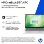 HP OmniBook 5 Laptop 14" 2K OLED Snapdragon X Plus 16GB 512GB SSD Windows 11 Home Silver