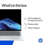 HP OmniBook 5 Laptop 14" 2K OLED Snapdragon X Plus 16GB 512GB SSD Windows 11 Home Silver