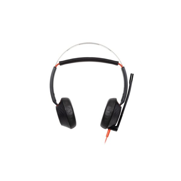 HP Poly Blackwire 5220 Wired Stereo Headset USB-C and 3.5mm Boom Microphone Noise Canceling In-line Control Black
