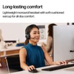 HP Poly Mission 815 Monaural USB Wired Headset with Active Noise Cancelling Boom Microphone Black