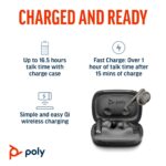 HP Poly Voyager Free 60 UC Wireless Earbuds with Active Noise Cancelling Bluetooth 5.3 USB-C Adapter Carbon Black