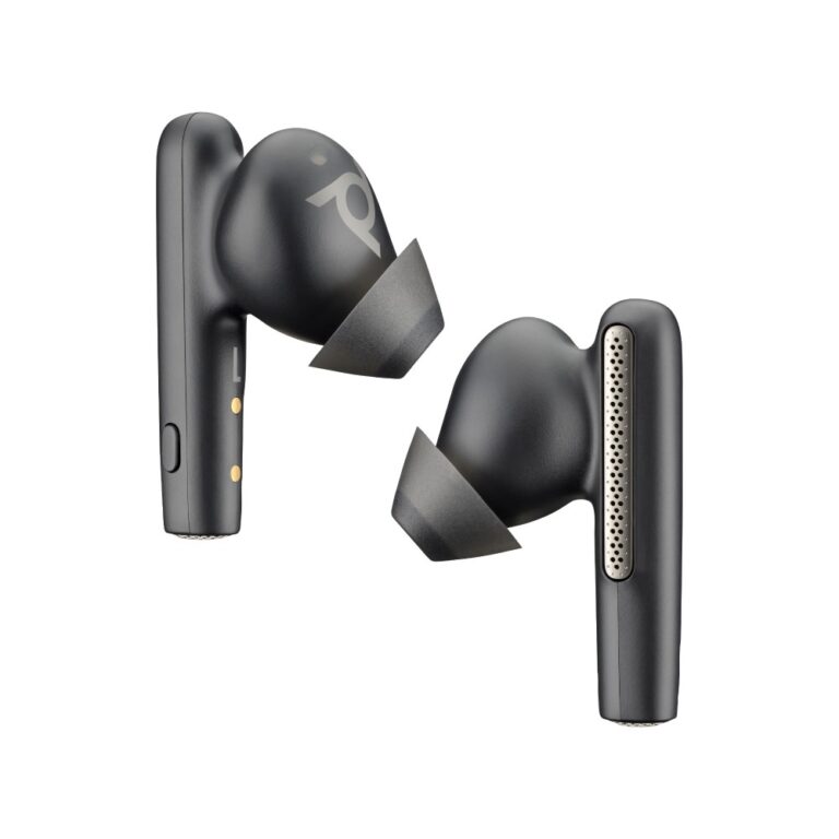HP Poly Voyager Free 60 UC Wireless Earbuds with Active Noise Cancelling Bluetooth 5.3 USB-C Adapter Carbon Black