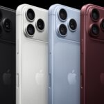 Apple press render of four iPhone 18 Pro phones from behind in black, silver, glacier and burgundy