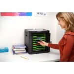 Kensington Charge & Sync Cabinet Universal Tablet 10 Device Storage Black Locking Floor Table 400x350x430mm