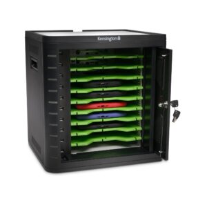 Kensington Charge & Sync Cabinet Universal Tablet 10 Device Storage Black Locking Floor Table 400x350x430mm