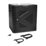 Kensington Charge & Sync Cabinet Universal Tablet 10 Device Storage Black Locking Floor Table 400x350x430mm