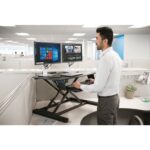 Kensington SmartFit Sit/Stand Desk with Pneumatic Lift and Desk-On-Desk Design for Ergonomic Support