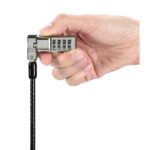 Kensington Universal 3-in-1 Combination Laptop Lock Resettable Dial Carbon Steel Cable for Standard Nano and Wedge Slots