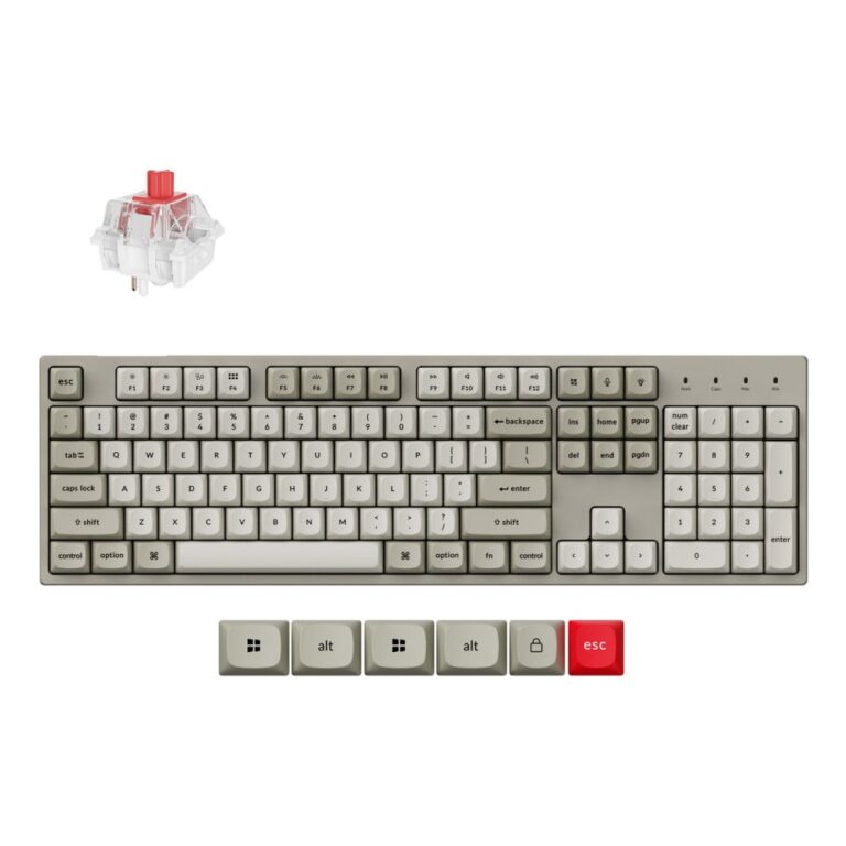 Keychron C2 Pro 8K Wired Mechanical Keyboard Full Size UK English Grey Hot Swappable RGB 8000Hz Polling Rate