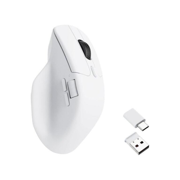 Keychron M6 Wireless Mouse 26000 DPI Bluetooth 5.1 2.4 GHz USB-C 1000 Hz Ergonomic Right-hand White