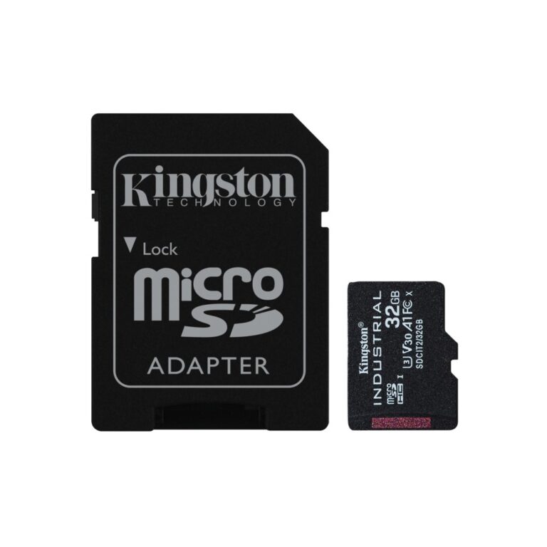 Kingston Technology Industrial microSDHC 32GB U3 V30 A1 100MB/s Read Temperature Proof Black with SD Adapter