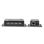 Lindy 4 Port USB 2.0 Cat.6 Extender 50m PoE Transmitter Receiver Black