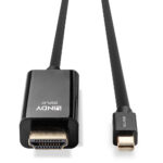 Lindy Mini DisplayPort to HDMI Cable 1m Black 4K UHD 3840x2160 10.2G