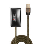 Lindy USB 2.0 Active Extension Hub 4 Port 10m Cable Grey 480Mbps Data Transfer