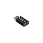 Lindy USB-C to USB-C 100W Data Blocker Adapter USB 3.2 Gen 1 Black