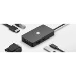 Microsoft Surface USB-C Travel Hub Adapter with USB-C USB-A HDMI VGA Ethernet Ports Black
