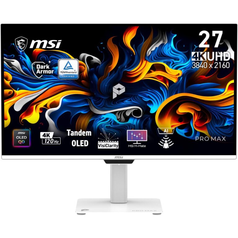 MSI PRO MAX 271UPXW12G 27" UHD 3840x2160 120Hz QD-OLED Monitor White