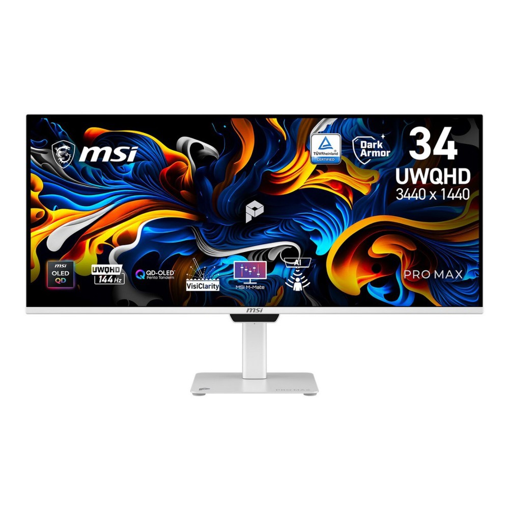 MSI PRO MAX 341QPXW14G 34" UWQHD 144Hz QD-OLED Ultrawide Monitor White MSI PRO MAX 341QPXW14G 34" UWQHD 144Hz QD-OLED Ultrawide Monitor White
