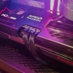A Sapphire Pulse Radeon RX 9070 XT graphics card installed in a PC with two power cables connected