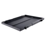StarTech.com 1U 4-Post Adjustable Server Rack Shelf Black Steel 150kg Capacity 19.5 to 38in Depth