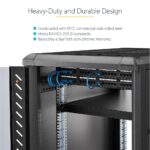StarTech.com 1U 4-Post Adjustable Server Rack Shelf Black Steel 150kg Capacity 19.5 to 38in Depth