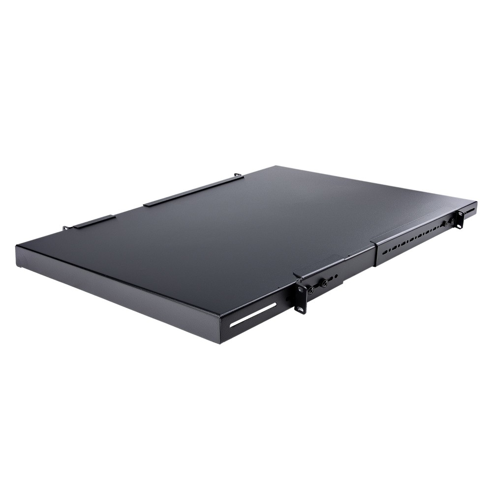 StarTech.com 1U 4-Post Adjustable Server Rack Shelf Black Steel 150kg Capacity 19.5 to 38in Depth StarTech.com 1U 4-Post Adjustable Server Rack Shelf Black Steel 150kg Capacity 19.5 to 38in Depth