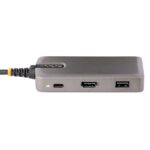 StarTech.com USB-C Multiport Adapter Black 4K 60Hz HDMI 100W Power Delivery Pass-Through 3-Port USB Hub 30cm Cable