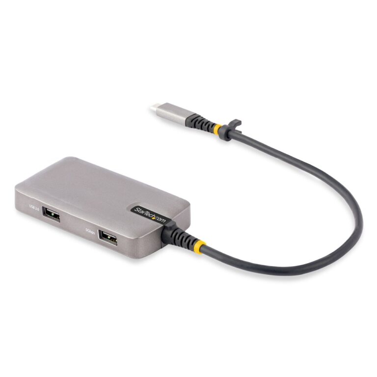 StarTech.com USB-C Multiport Adapter Black 4K 60Hz HDMI 100W Power Delivery Pass-Through 3-Port USB Hub 30cm Cable