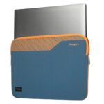 Targus Pulse II EcoSmart Laptop Sleeve Case 14" Neoprene GRS Certified Water Repellent Blue, Orange