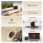 TCL A65K Soundbar 3.1.2 Channels 460W Dolby Atmos DTS:X Bluetooth 5.3 HDMI 2.1 eARC Titanium Subwoofer Included