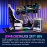 Thermaltake GR500 Racing Cockpit Aluminium Steel Frame Fibreglass Seat RGB White for Logitech Fanatec Thrustmaster