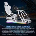 Thermaltake GR500 Racing Cockpit Aluminium Steel Frame Fibreglass Seat RGB White for Logitech Fanatec Thrustmaster