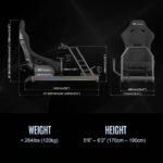 Thermaltake GR500 Racing Cockpit Aluminium Steel Frame Fibreglass Seat RGB White for Logitech Fanatec Thrustmaster