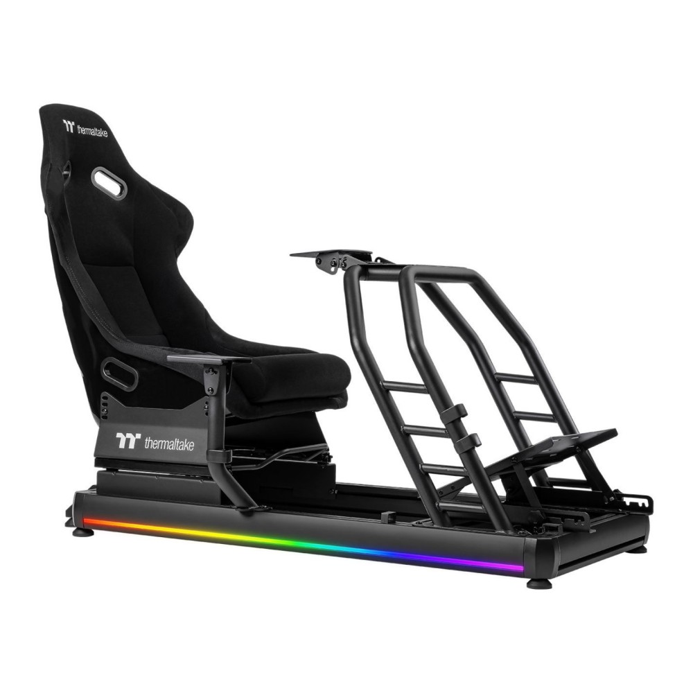 Thermaltake GR500 Racing Simulator Cockpit Aluminium Frame Adjustable Bucket Seat RGB Compatible Logitech Fanatec Thrustmaster Black Thermaltake GR500 Racing Simulator Cockpit Aluminium Frame Adjustable Bucket Seat RGB Compatible Logitech Fanatec Thrustmaster Black