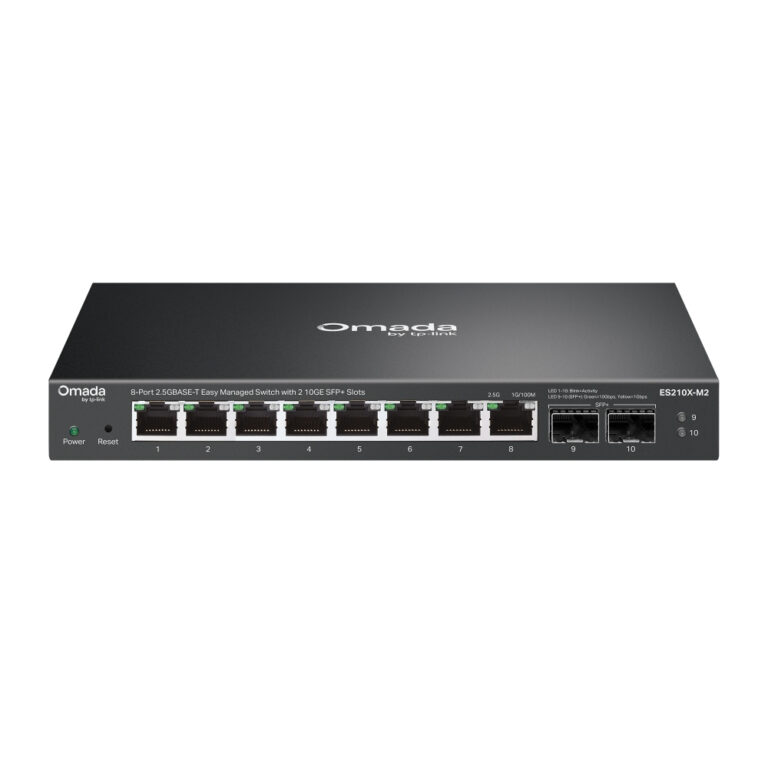 TP-Link ES210X-M2 Managed Network Switch 8x 2.5G Ethernet Ports 2 SFP+ Slots Black