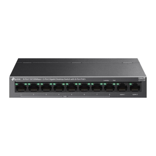 TP-Link LS1210P Unmanaged Gigabit Ethernet Switch 8 Ports PoE+ Black