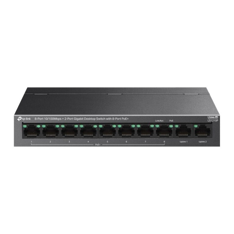TP-Link LS1210P Unmanaged Gigabit Ethernet Switch 8 Ports PoE+ Black