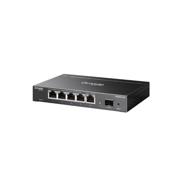 TP-Link Omada ES206X-M2 Managed Layer 2 Network Switch 5x 2.5G RJ-45 Ports 1x SFP+ Desktop Wall Mount Black