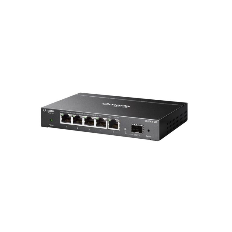 TP-Link Omada ES206X-M2 Managed Layer 2 Network Switch 5x 2.5G RJ-45 Ports 1x SFP+ Desktop Wall Mount Black