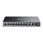 TP-Link Omada ES210GP Managed L2 Gigabit Ethernet Switch 10 Port 8 PoE+ 63W Budget DIN Rail Cloud Managed Black