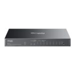 TP-Link Omada ES210GP Managed L2 Gigabit Ethernet Switch 10 Port 8 PoE+ 63W Budget DIN Rail Cloud Managed Black