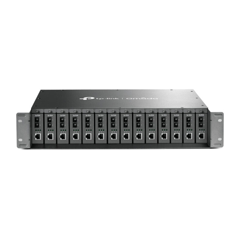 TP-Link Omada MC1400 14-Slot 2U Rackmount Media Converter Chassis Black Active Cooling