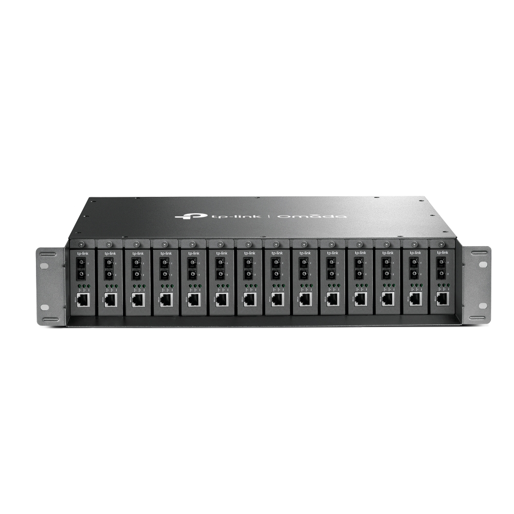 TP-Link Omada MC1400 14-Slot 2U Rackmount Media Converter Chassis Black Active Cooling TP-Link Omada MC1400 14-Slot 2U Rackmount Media Converter Chassis Black Active Cooling