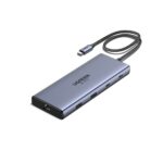 Ugreen REVODOK PRO 10 10-in-1 HDMI Dock with 2 HDMI, 2 USB-C, 1 USB-A, Ethernet, SD/TF, 100W PD, Grey
