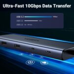 Ugreen REVODOK PRO 10 10-in-1 HDMI Dock with 2 HDMI, 2 USB-C, 1 USB-A, Ethernet, SD/TF, 100W PD, Grey