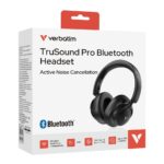 Verbatim TruSound Pro Bluetooth 5.4 Headset with active noise cancellation and built-in mic Black wired and wireless